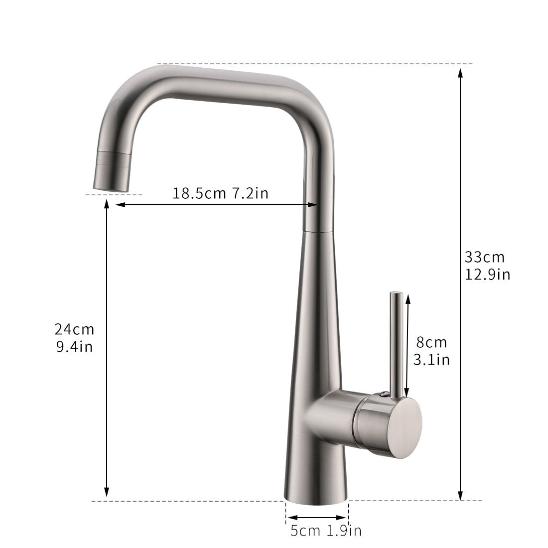 Archdamien Faucet in Black & Nickel