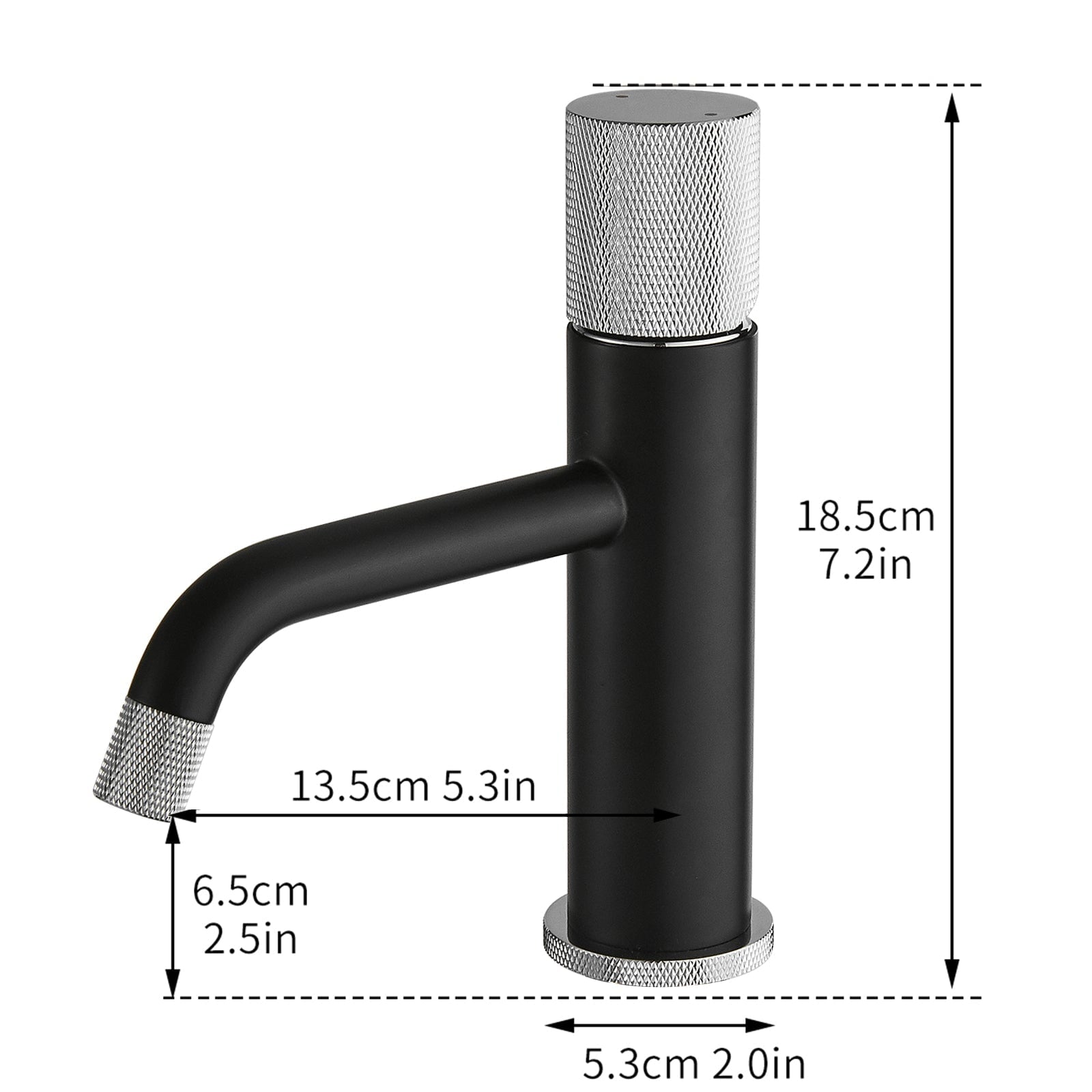 Sharma Faucet in Black & Black Silver