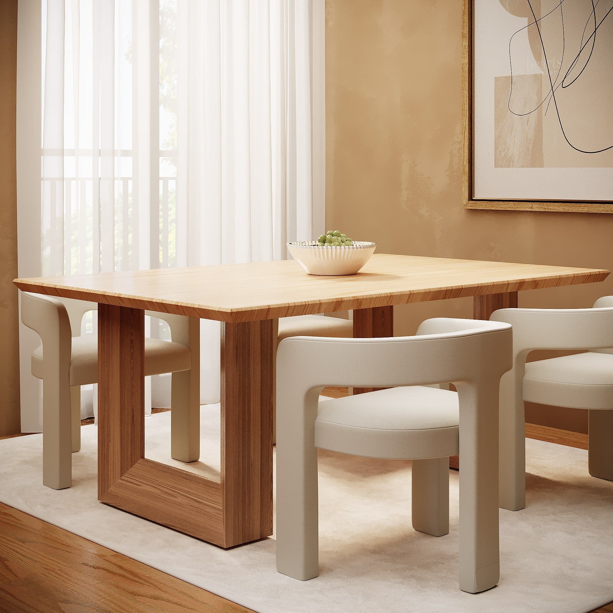 Euclid Modern Contemporary Dining Table in Dark & Light