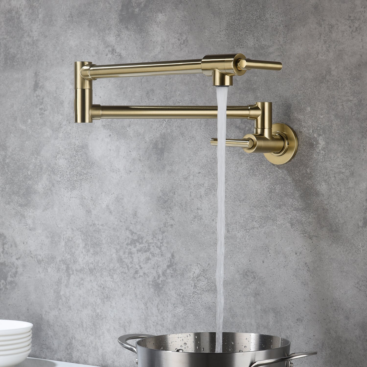 Euro Pot Filler Faucet in Black & Silver