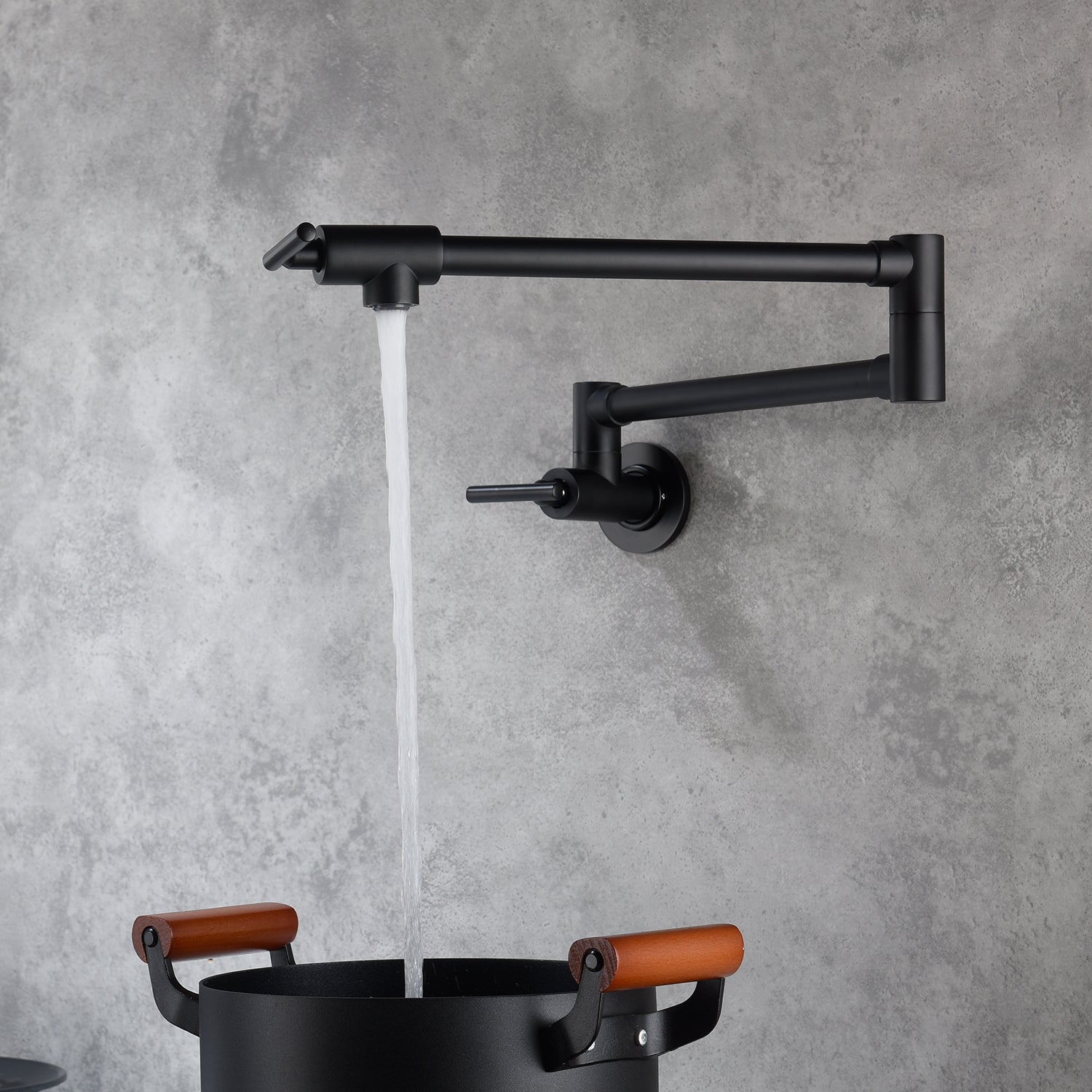 Euro Pot Filler Faucet in Black & Silver
