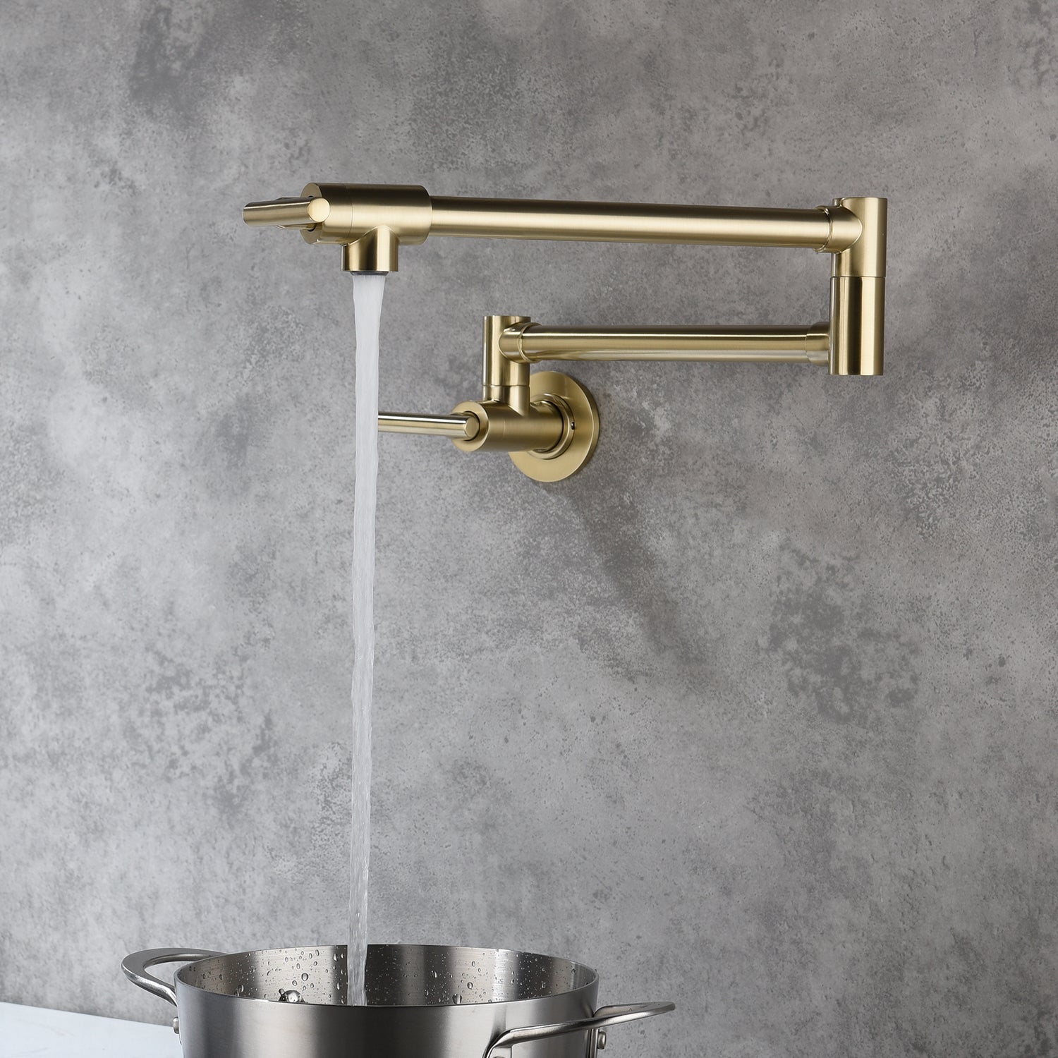 Euro Pot Filler Faucet in Black & Silver