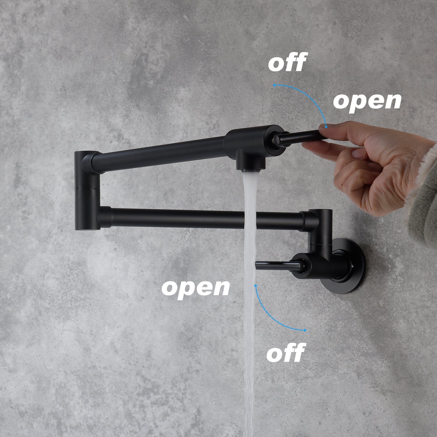 Euro Pot Filler Faucet in Black & Silver