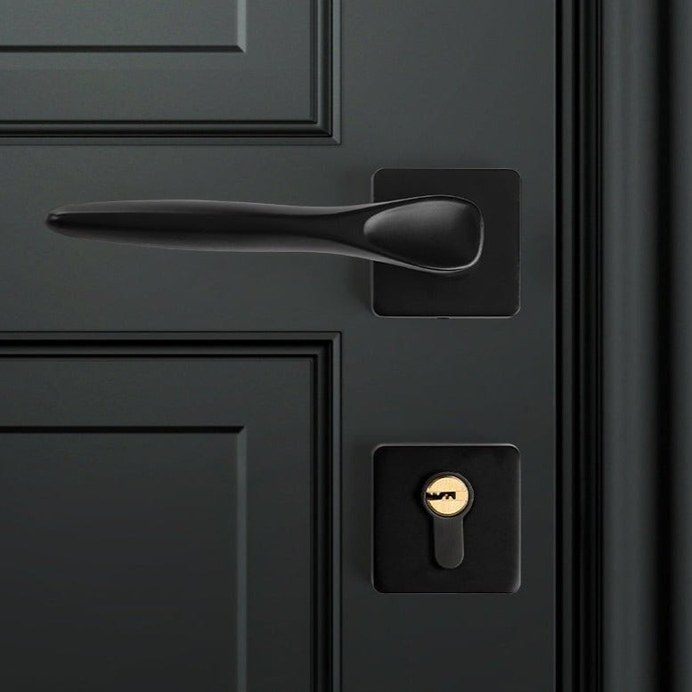 Logan Sleek Door Lock in Pearl Grey & Brushed Brass