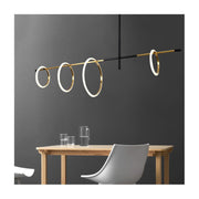 Ring Magnet Side Horizontal Chandelier (4 rings) in Black & White