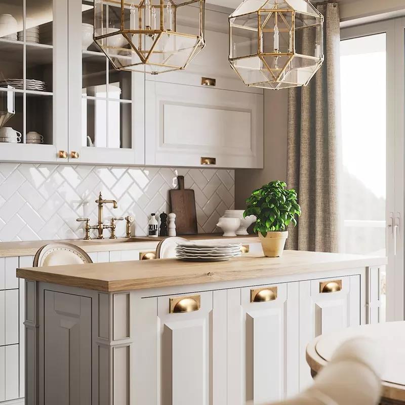 Luigi Lux Furniture Handle in Brushed Brass & Black Brushed Nickel
