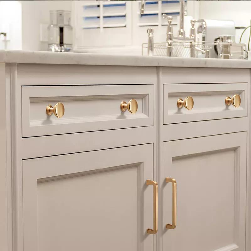 Luigi Lux Furniture Handle in Brushed Brass & Black Brushed Nickel