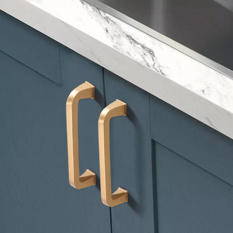 Luigi Lux Furniture Handle in Brushed Brass & Black Brushed Nickel