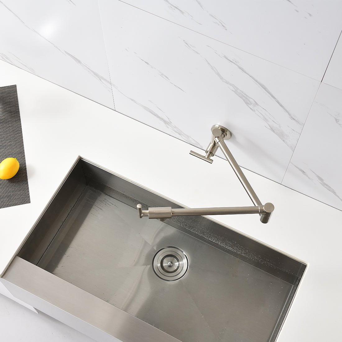 Euro Pot Filler Faucet in Black & Silver