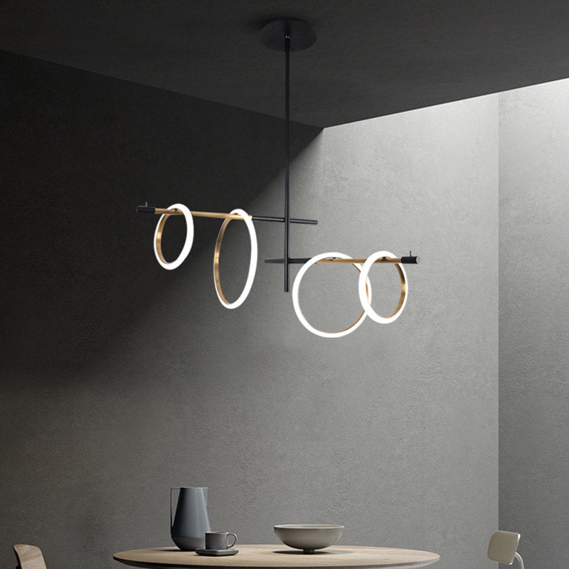 Ring Magnet Chandelier (4 rings) in Black & White