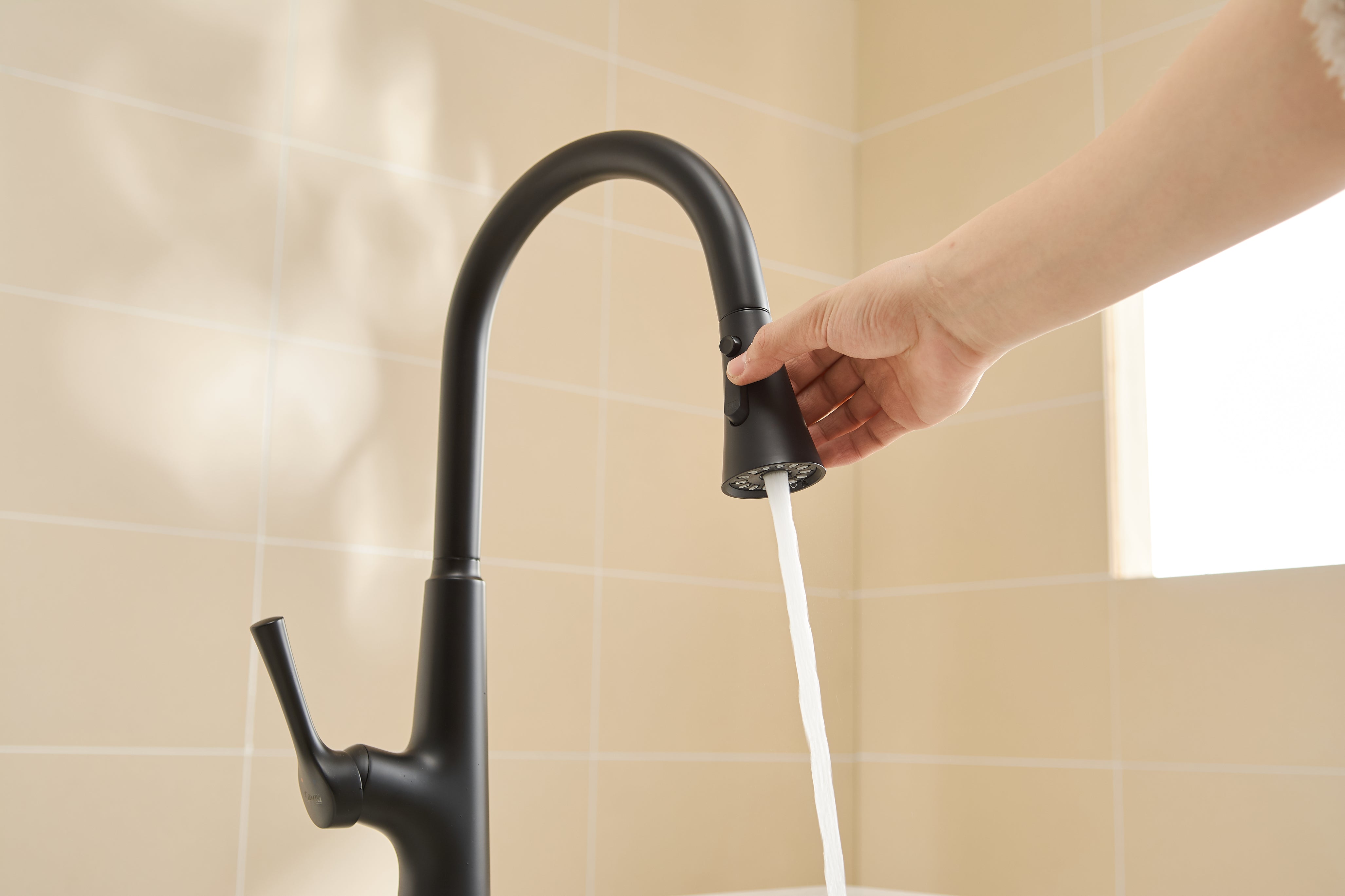 Meringue Sensor Faucet in Black & Nickel