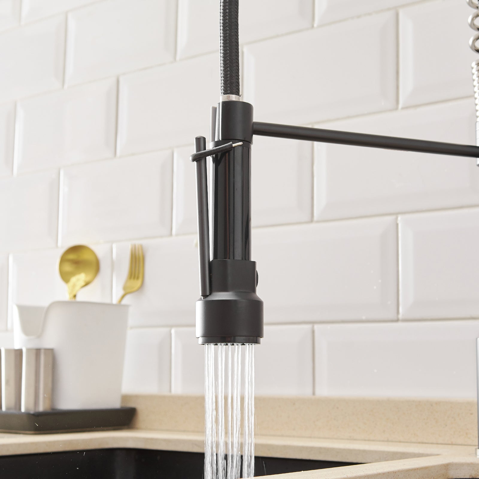 Lucero Faucet in Black & Gold