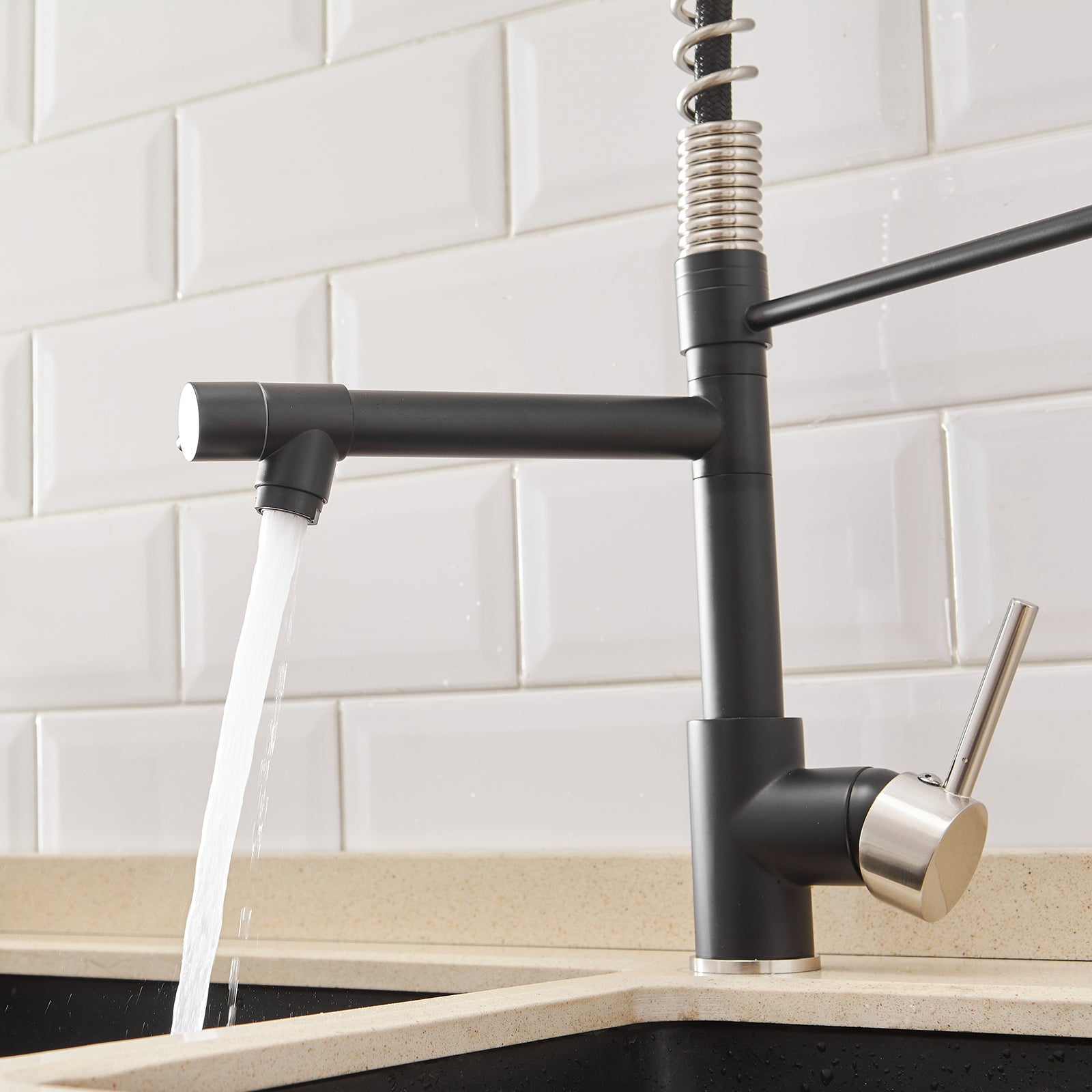 Lucero Faucet in Black & Gold