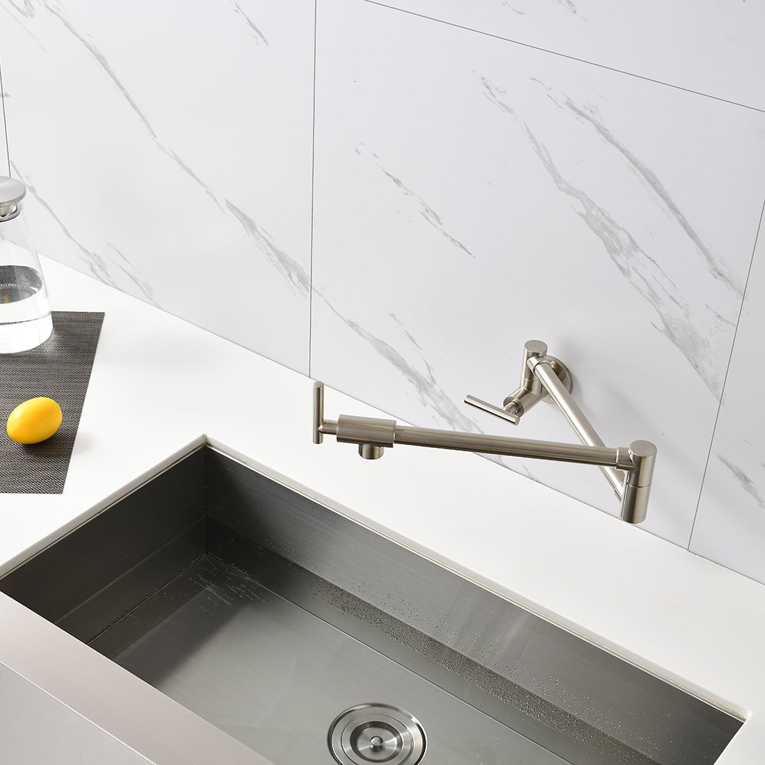 Euro Pot Filler Faucet in Black & Silver