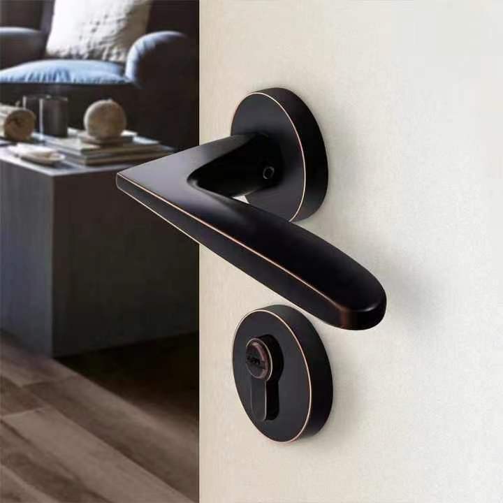 Broadway Lever Door Lock in Black Orb & Matte Black