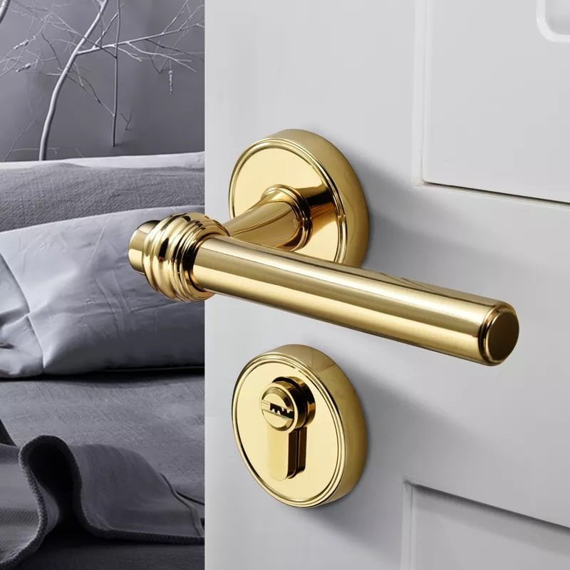 Milani Door Lock in Chrome Plated & Pvd Gold