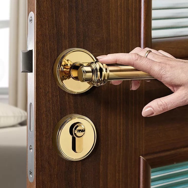Milani Door Lock in Chrome Plated & Pvd Gold