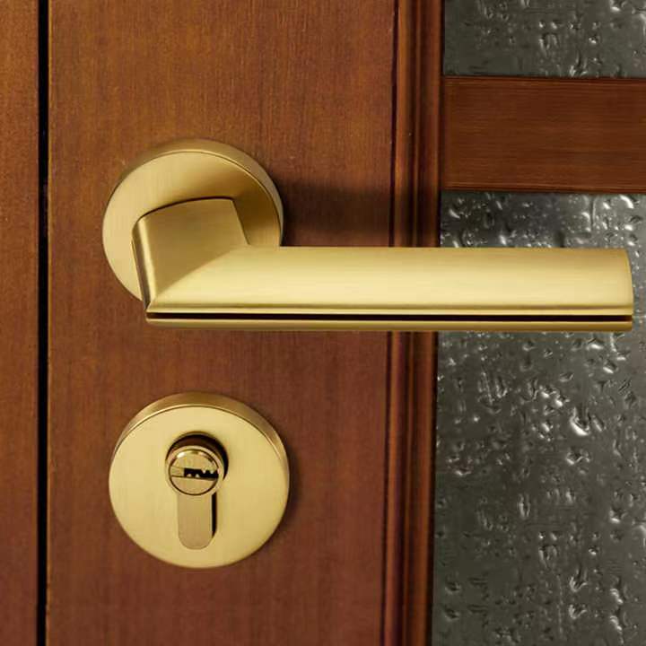 Pavo Lever Door Lock in Brushed Black Nickel & Brushed Brass