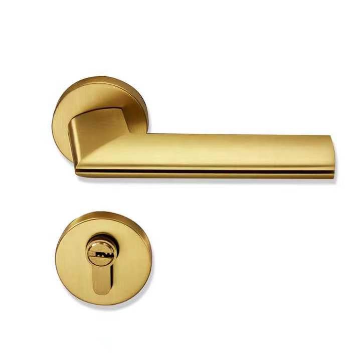 Pavo Lever Door Lock in Brushed Black Nickel & Brushed Brass