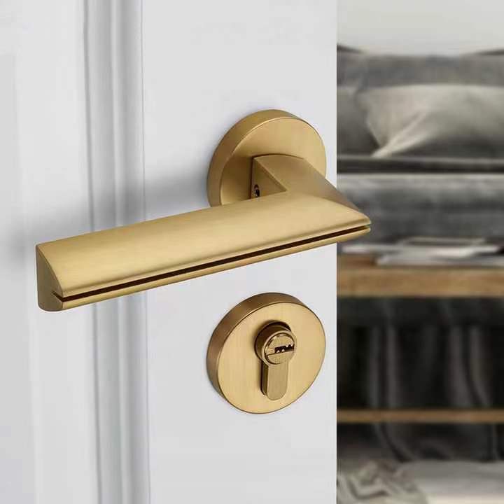 Pavo Lever Door Lock in Brushed Black Nickel & Brushed Brass