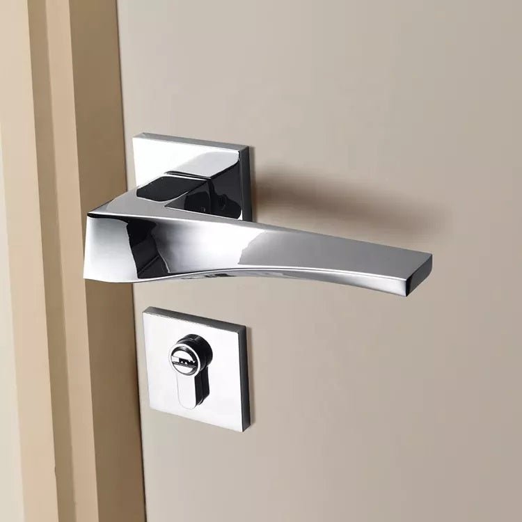 Twisted Way Door Lock in Chrome Plated & Black Antique Brass
