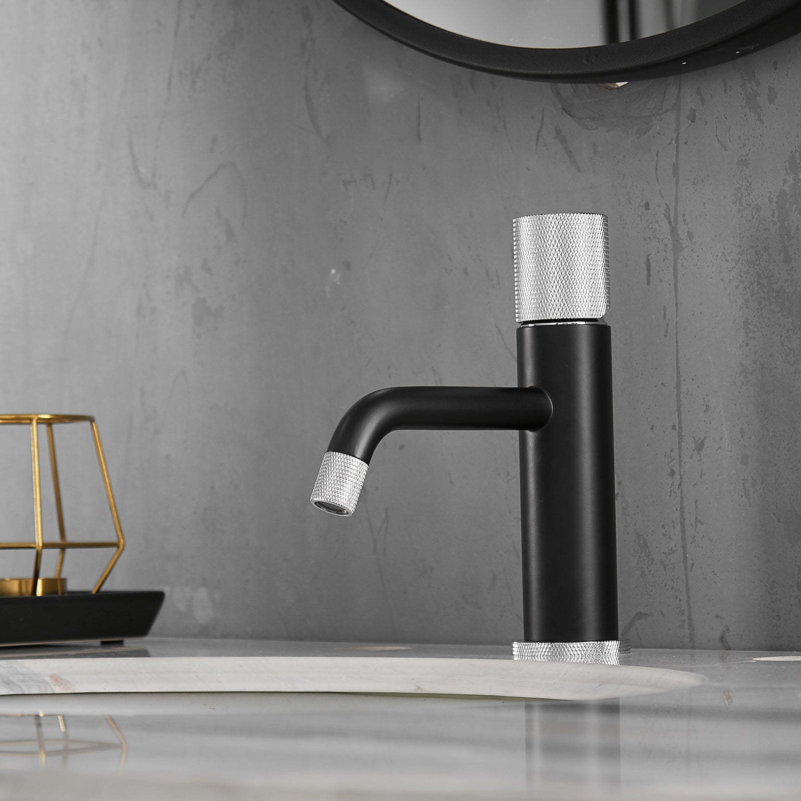 Sharma Faucet in Black & Black Silver