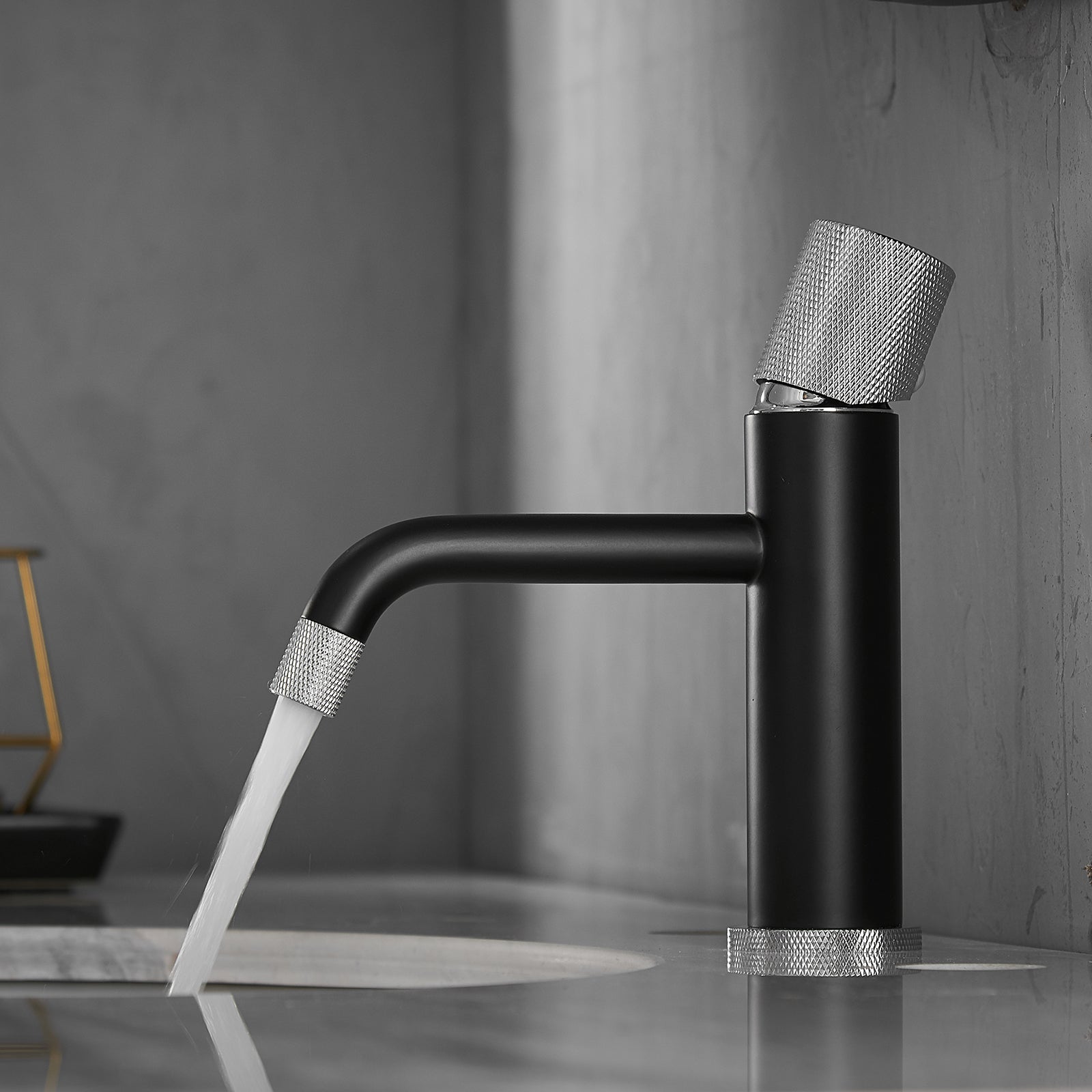 Sharma Faucet in Black & Black Silver