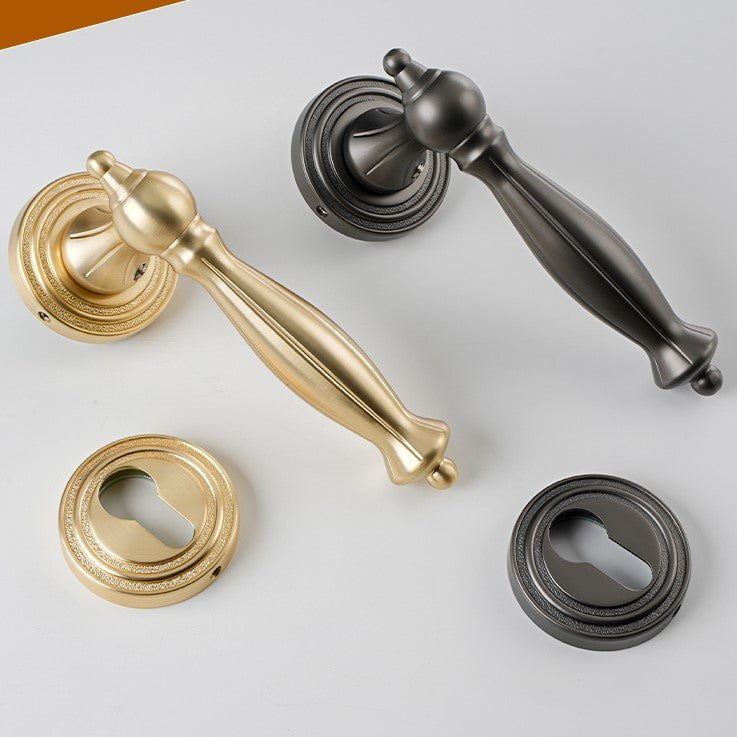 Pendergrass Door Lock in Pearl Grey & Brushed Brass