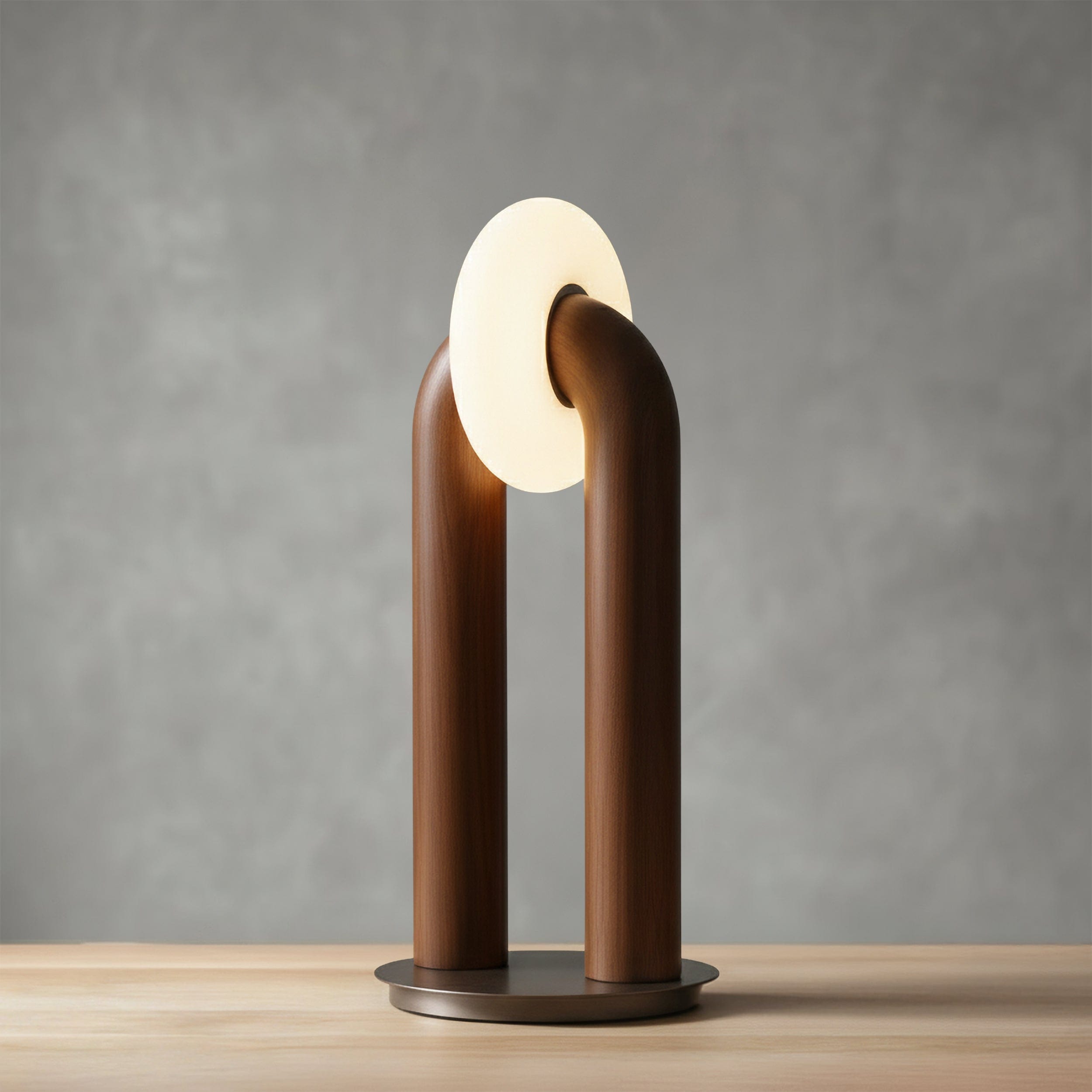 Arch Table Lamp in Black & Natural