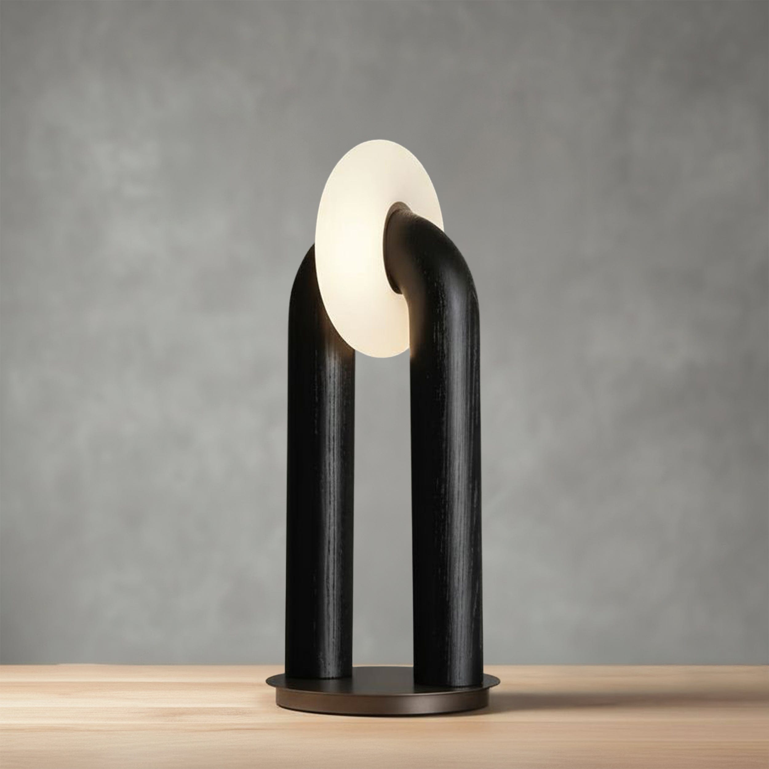 Arch Table Lamp in Black & Natural