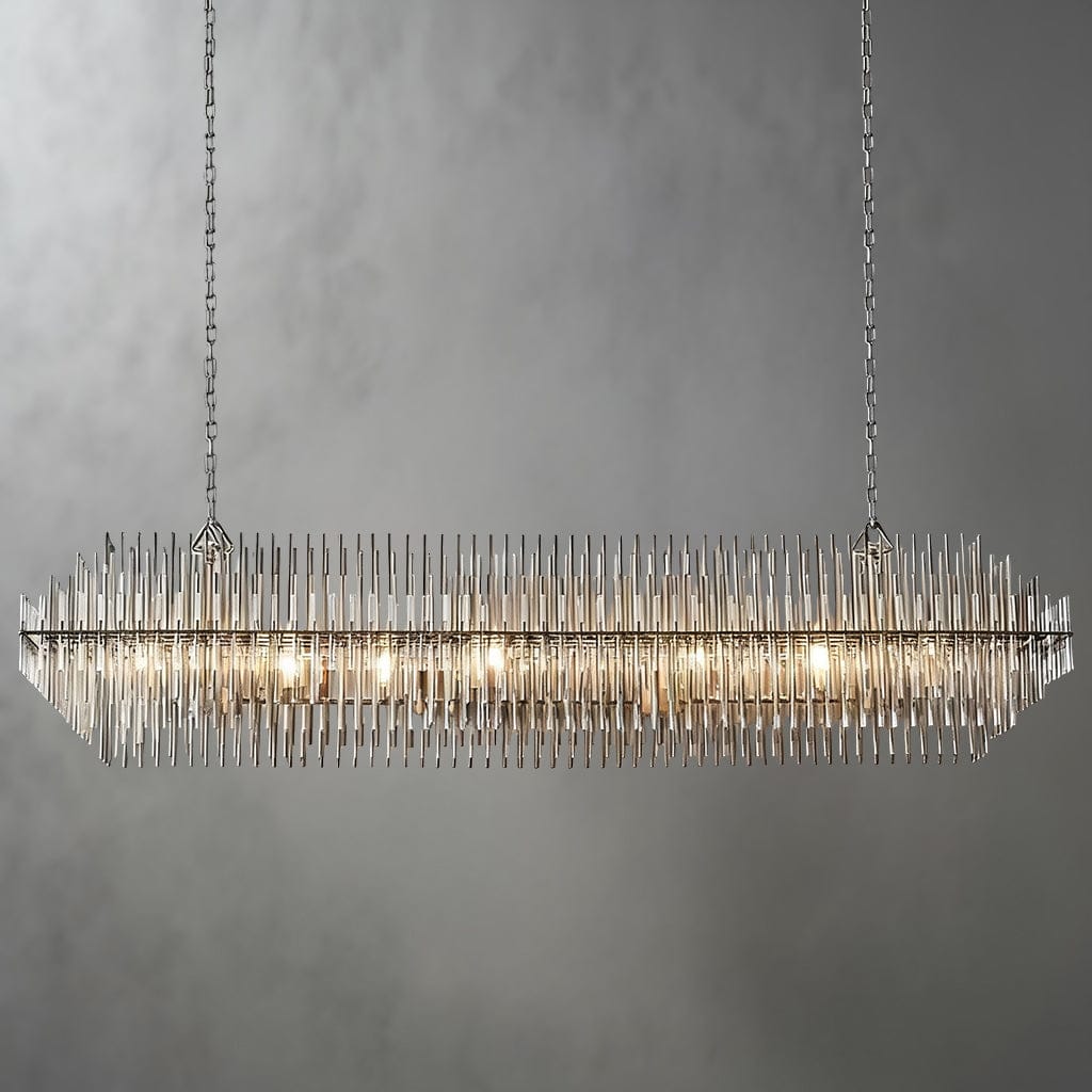 Athena Row Chandelier in Burnished Brass & Pewter