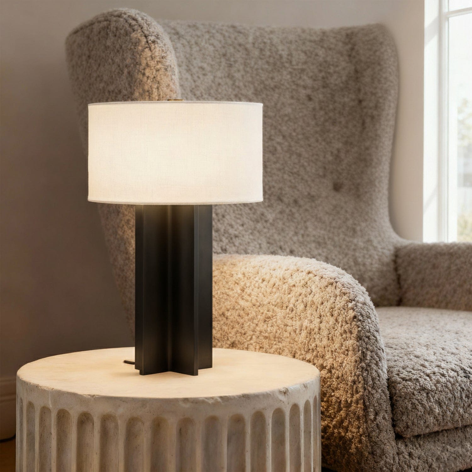 Axis Table Lamp in Bronze & Pewter