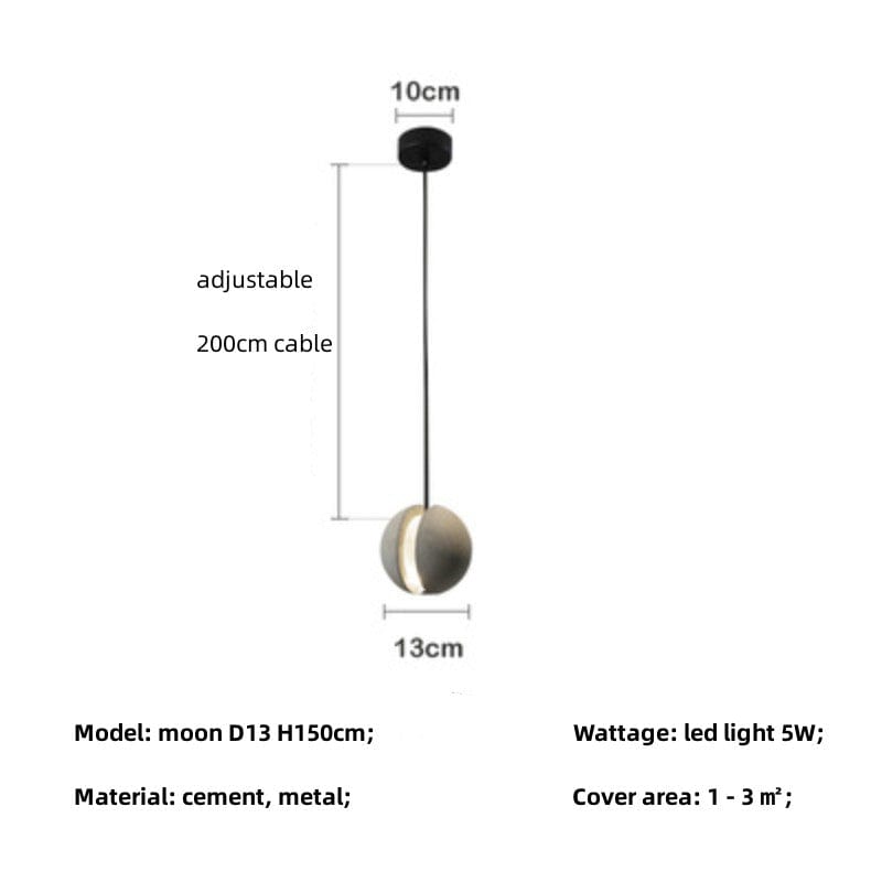 Sphered Cement Pendant Light