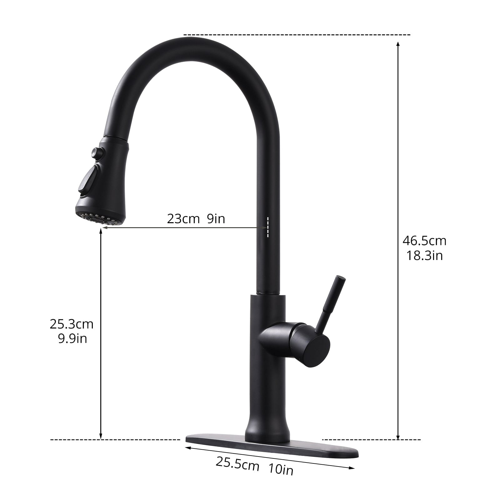 Essiel Touch On Faucet in Black & Gold