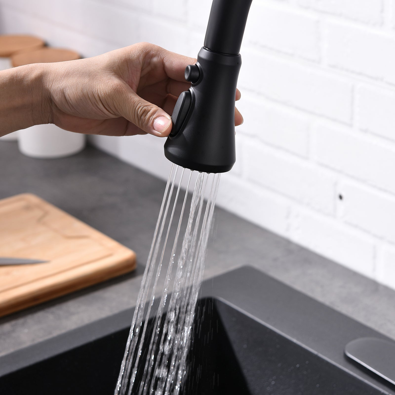 Essiel Touch On Faucet in Black & Gold