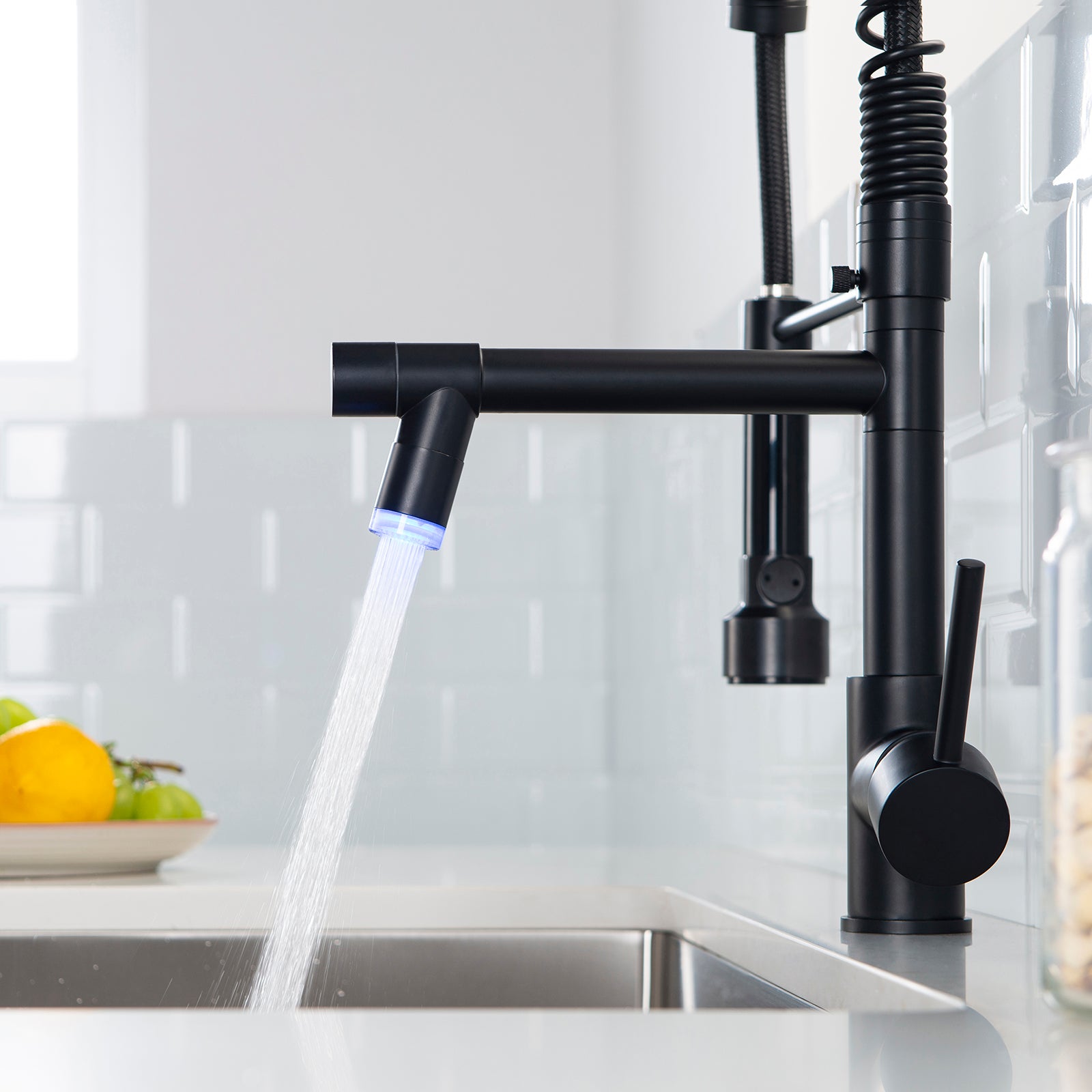 Gustav Led Faucet in Black & Silver