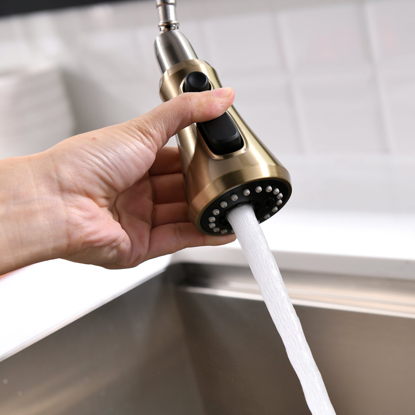 Essiel Touch On Faucet in Black & Gold