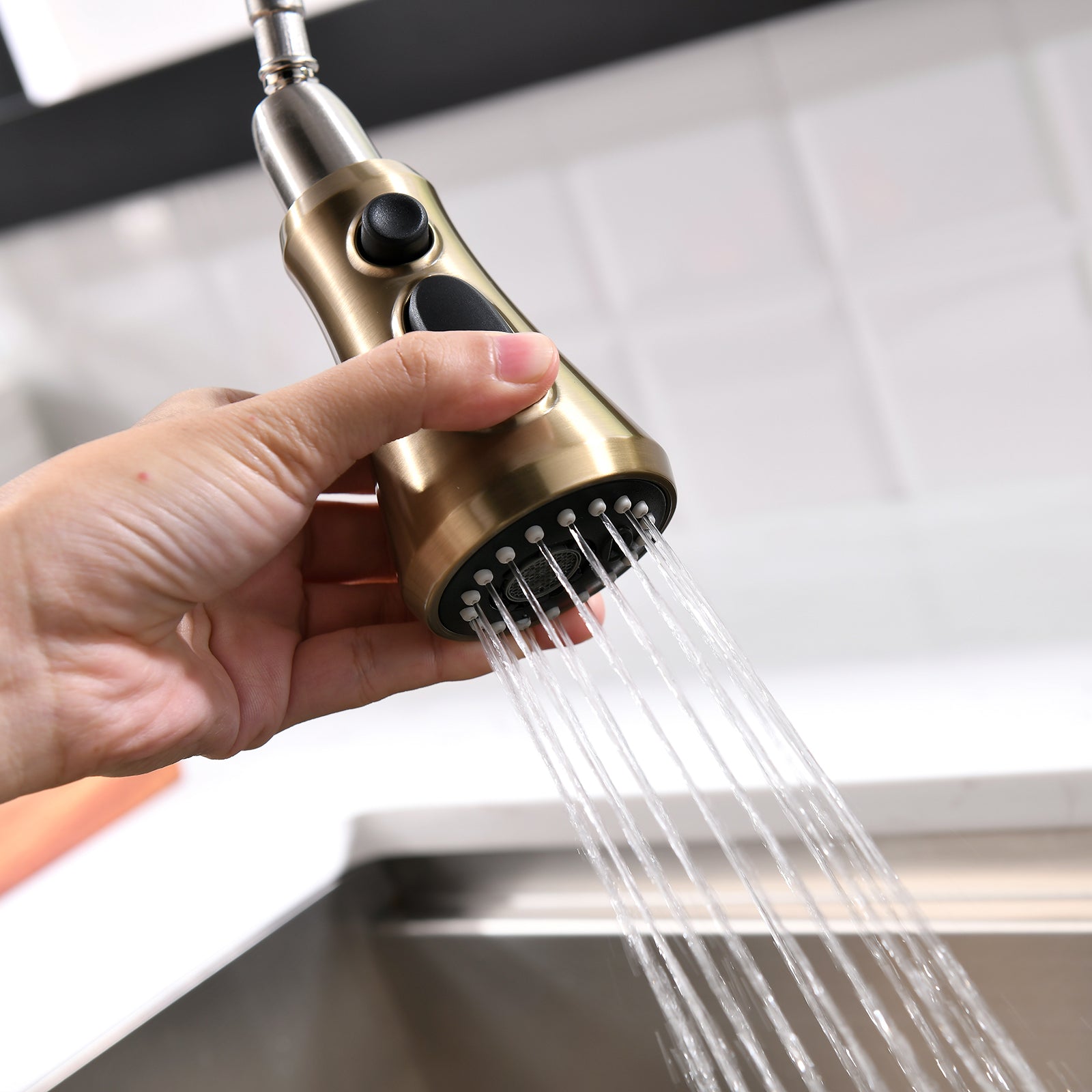 Essiel Touch On Faucet in Black & Gold