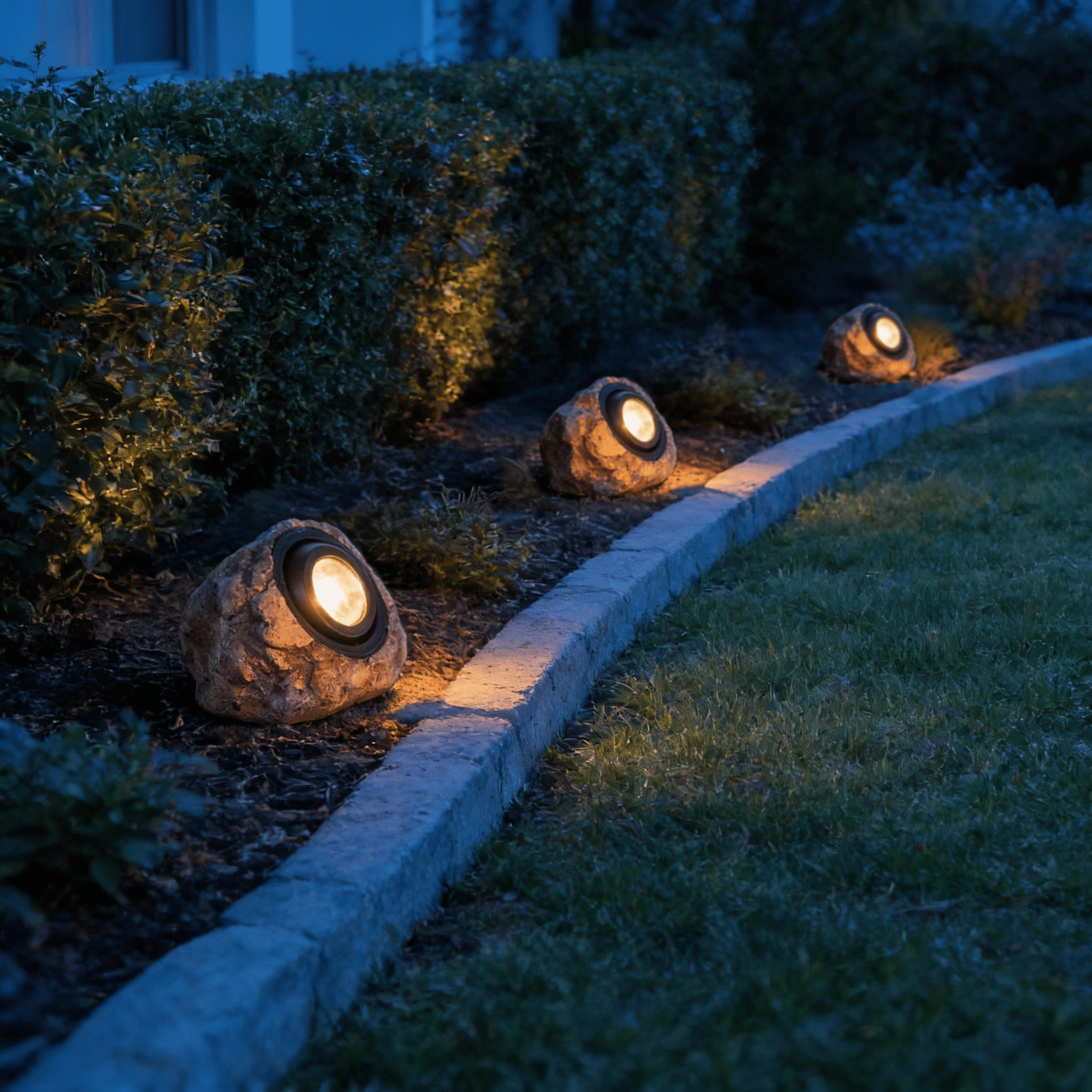 Rocky Solar Garden Light in Granite & Basalt