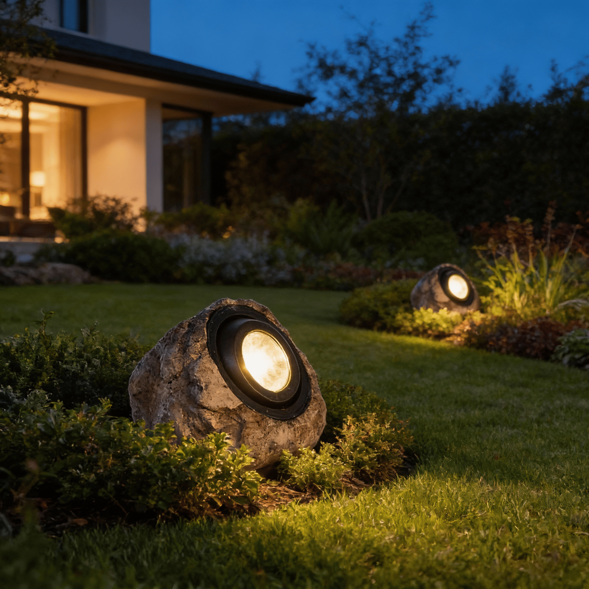 Rocky Solar Garden Light in Granite & Basalt