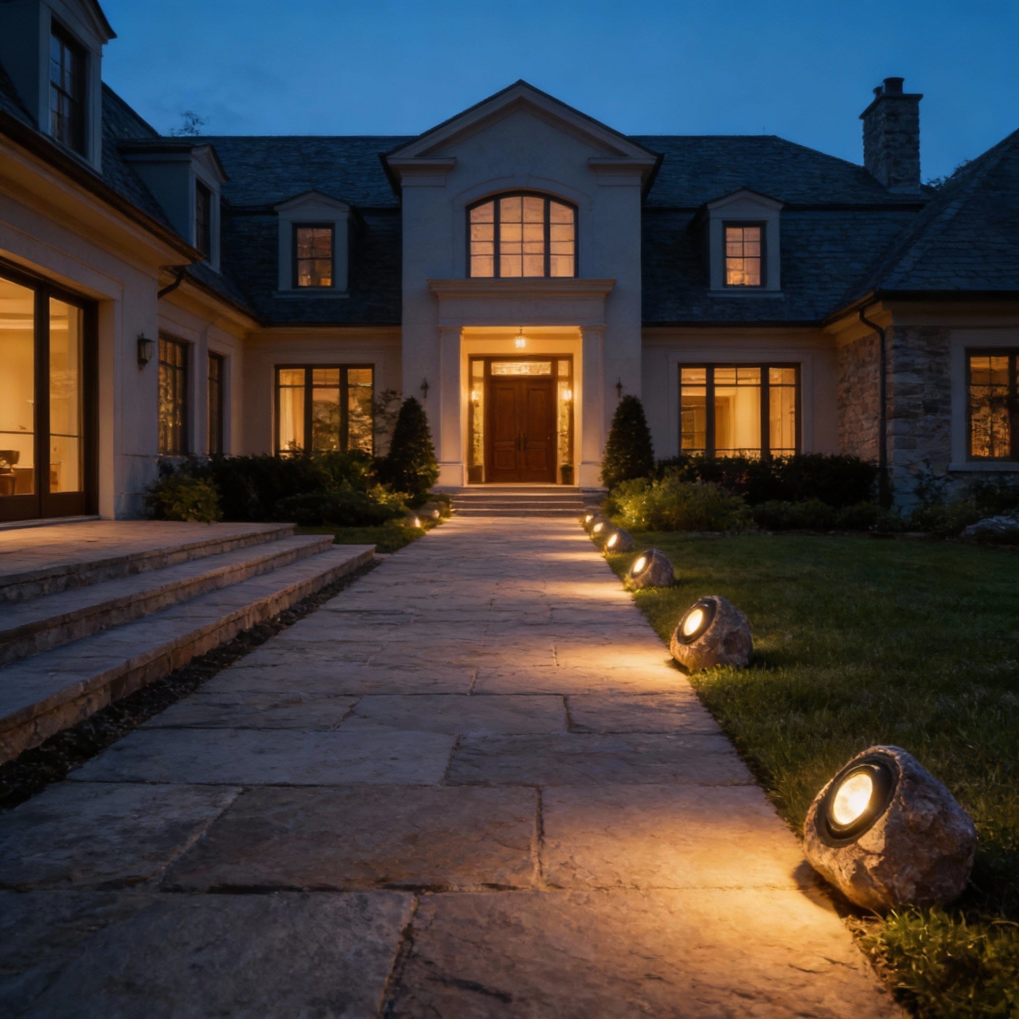 Rocky Solar Garden Light in Granite & Basalt