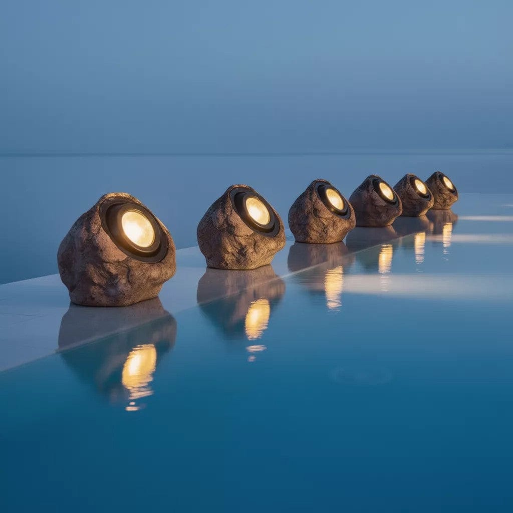 Rocky Solar Garden Light in Granite & Basalt