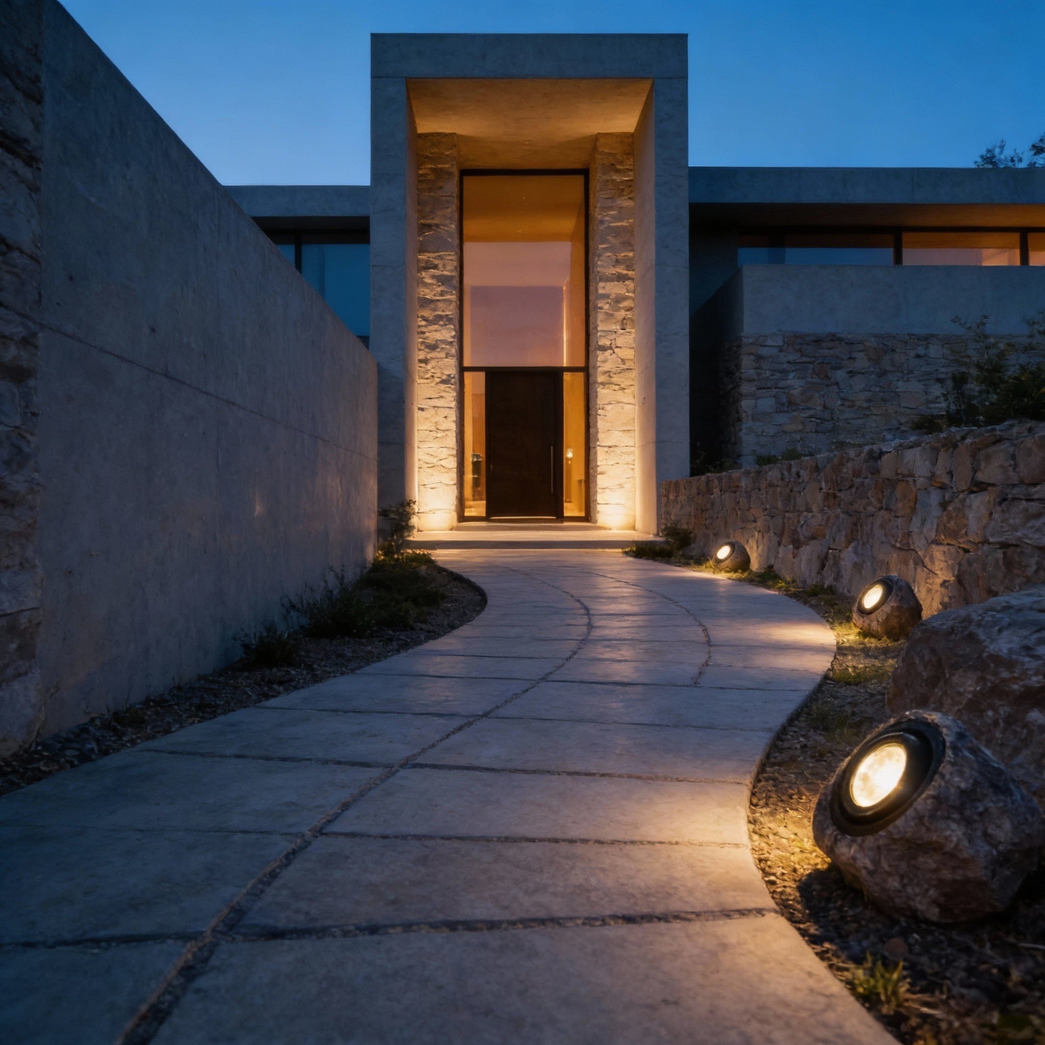 Rocky Solar Garden Light in Granite & Basalt