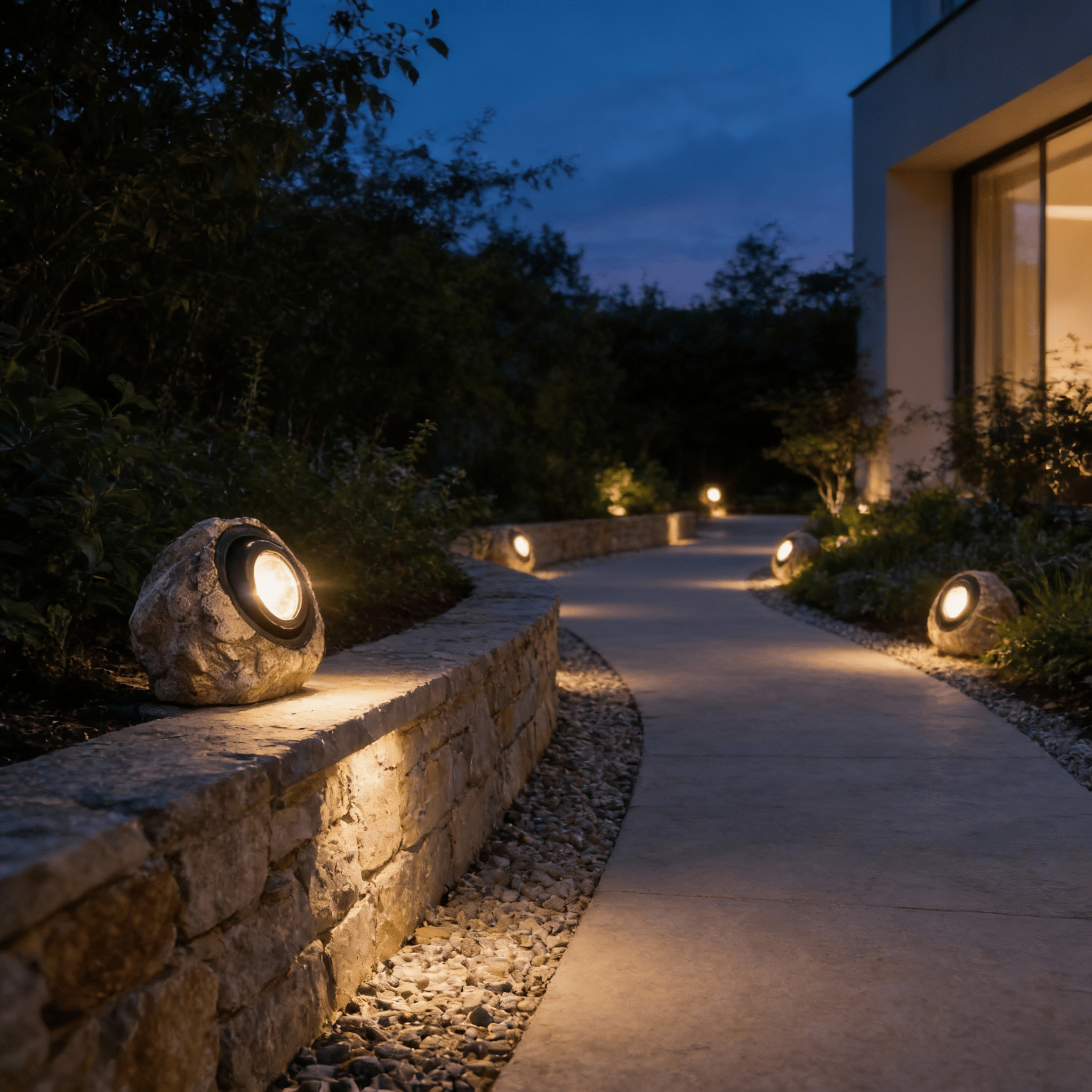 Rocky Solar Garden Light in Granite & Basalt