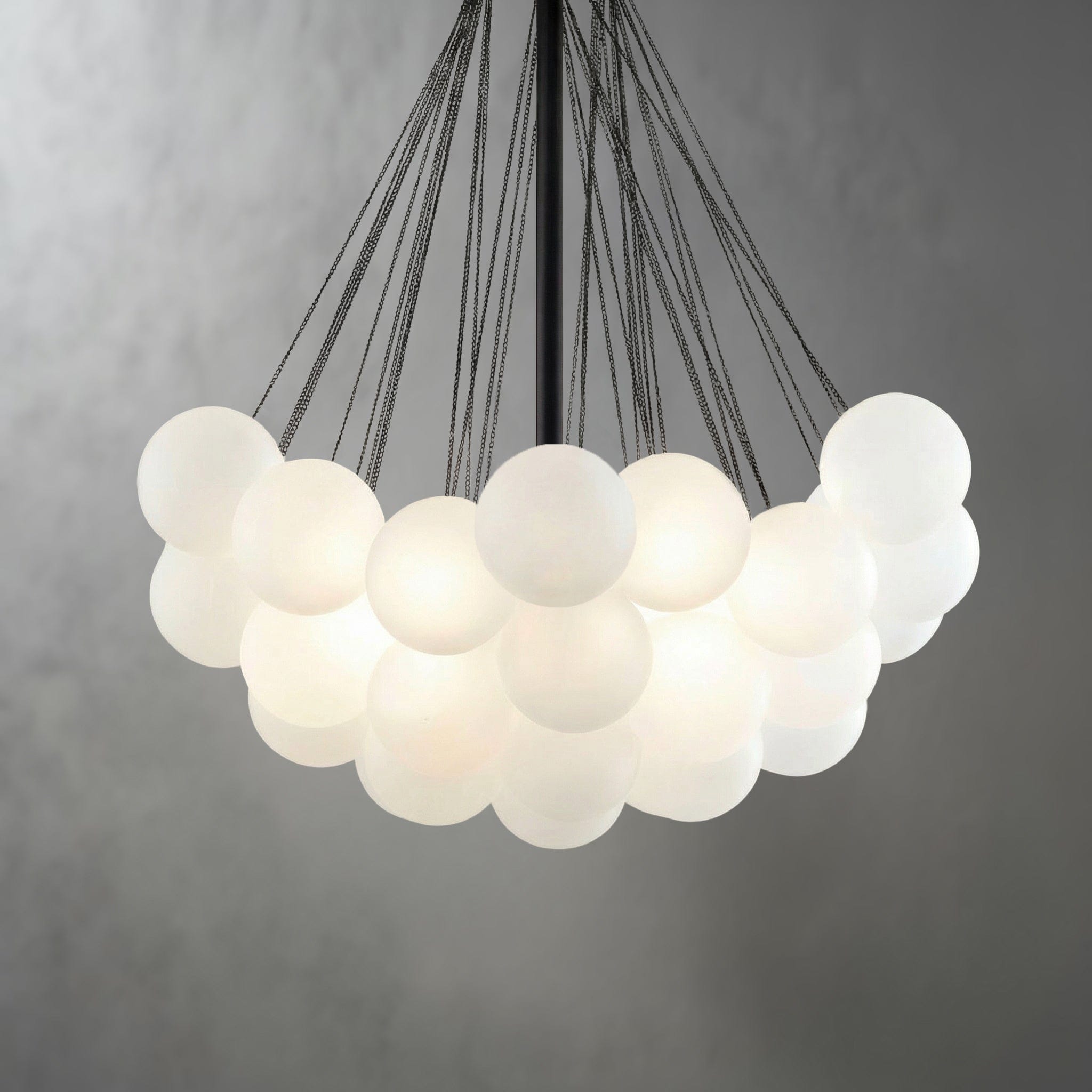 Glass Cloud Chandelier in Black & Gold