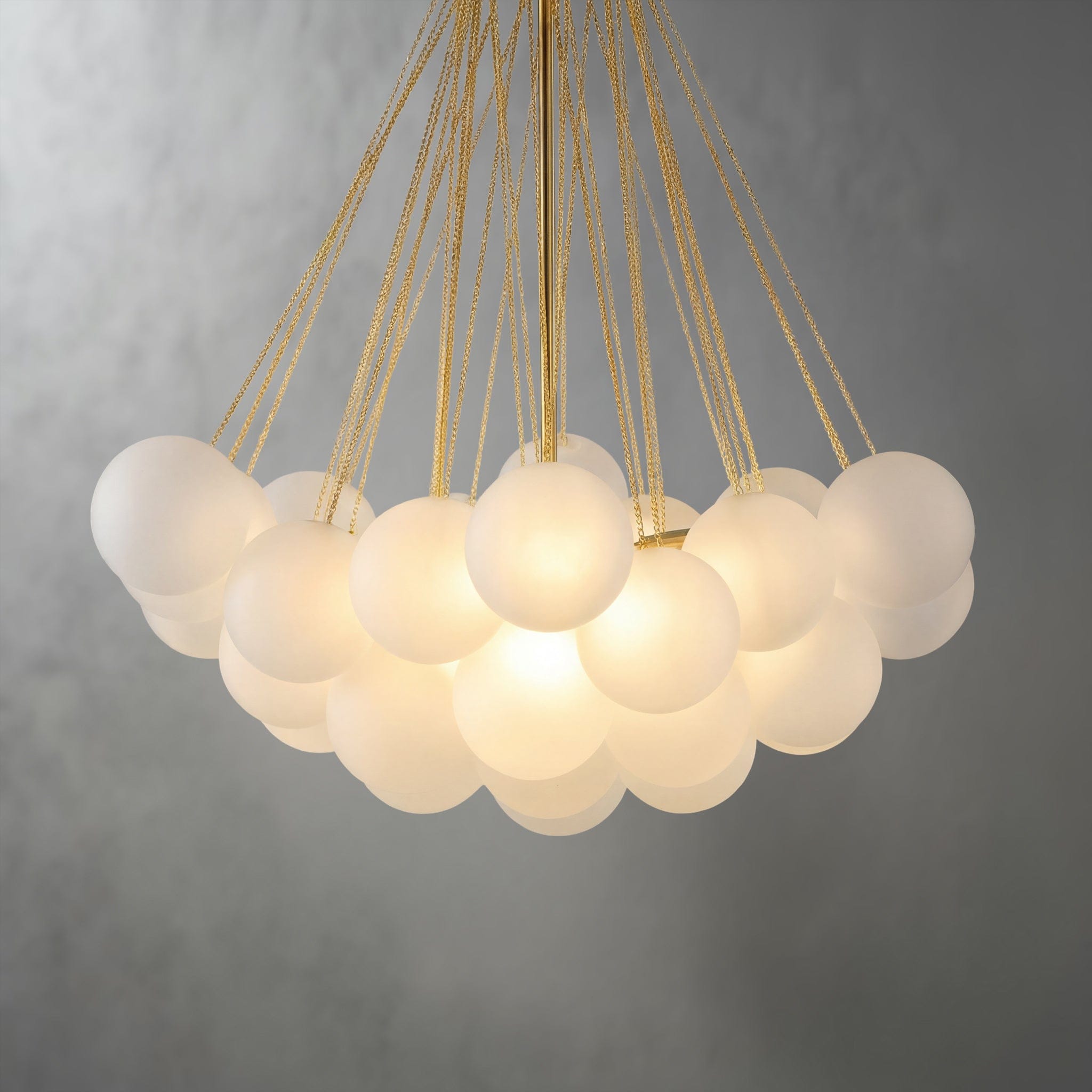 Glass Cloud Chandelier in Black & Gold