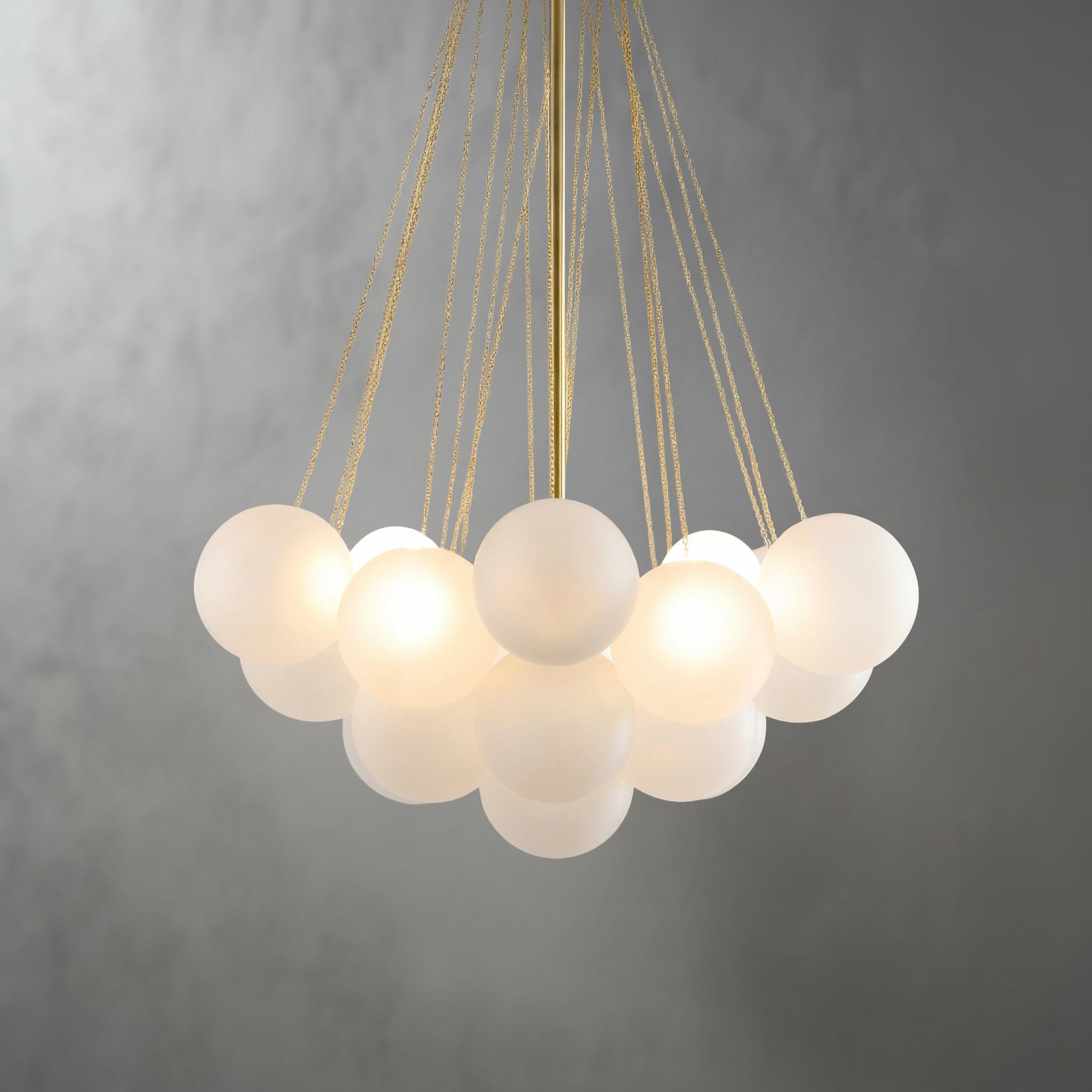 Glass Cloud Chandelier in Black & Gold