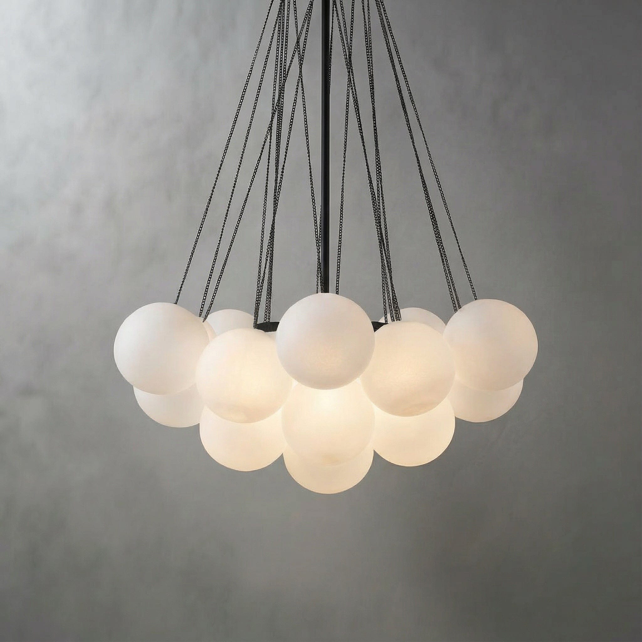 Glass Cloud Chandelier in Black & Gold