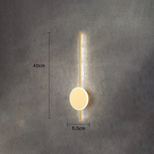 Merida Slim Wall Light in Black & Gold