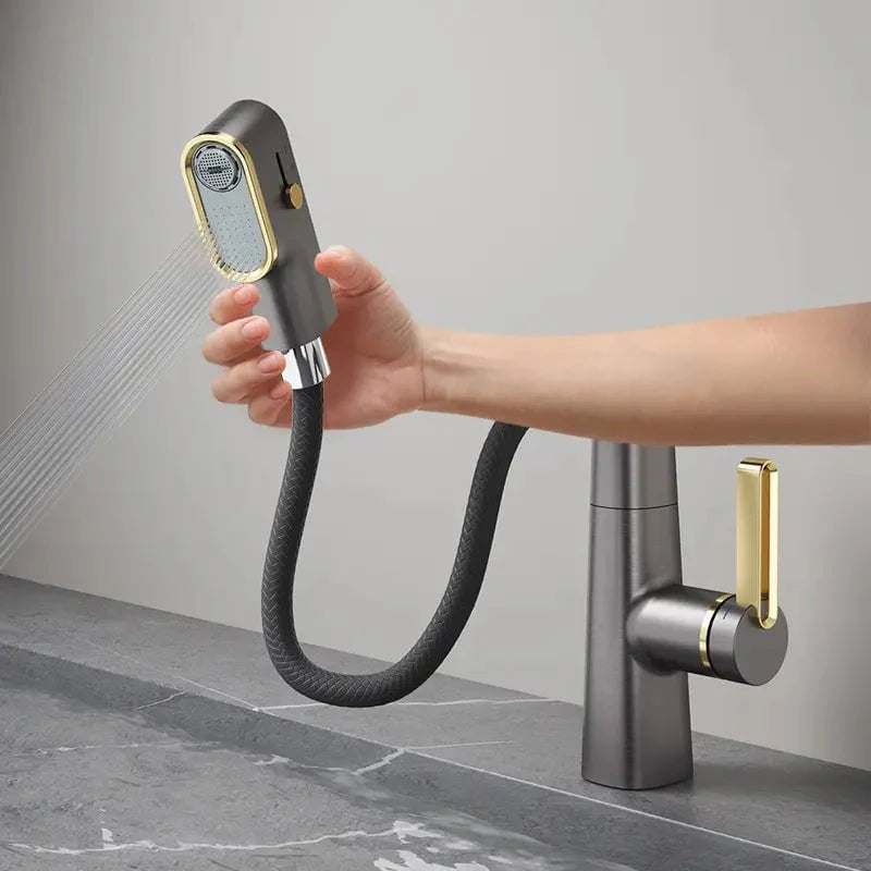 Digital 360 Faucet in White & Gun Grey